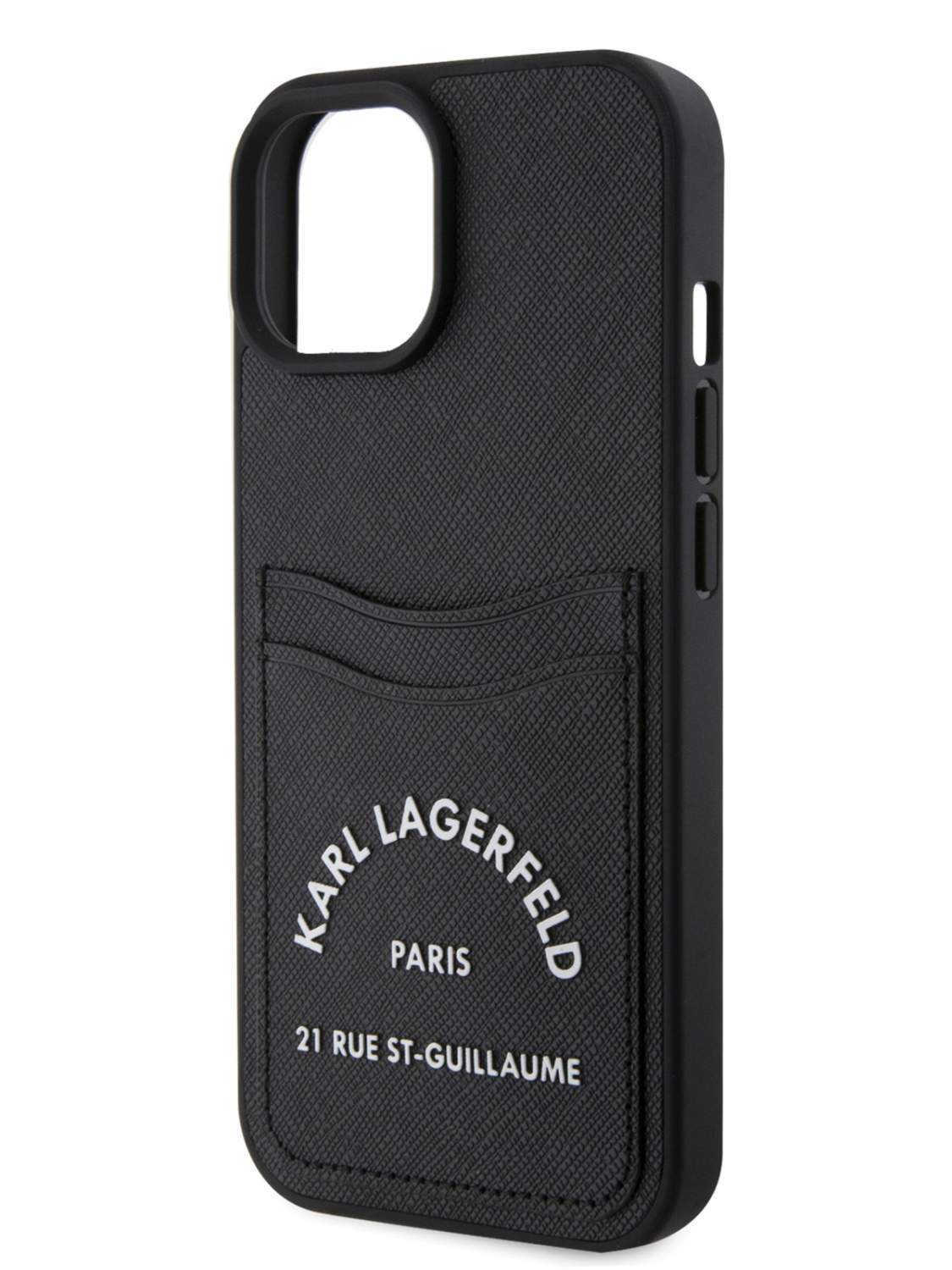 Чехол Karl Lagerfeld для iPhone 15 с карманом для карт logo Hard Black,  купить в Москве, цены в интернет-магазинах на Мегамаркет