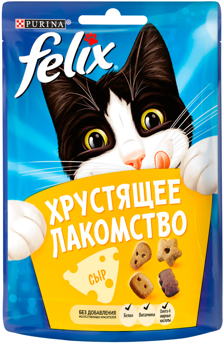 Лакомство для кошек Felix Хрустящее Лакомство, с сыром, 20г - отзывы  покупателей на Мегамаркет