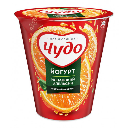 Йогурт Чудо вязкий персик-маракуйя 2% 290г