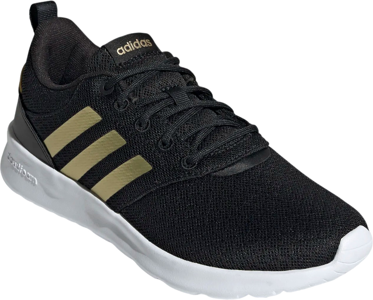 Кроссовки женские Adidas Qt Racer 2.0 черные 6 UK - купить в Москве, цены  на Мегамаркет