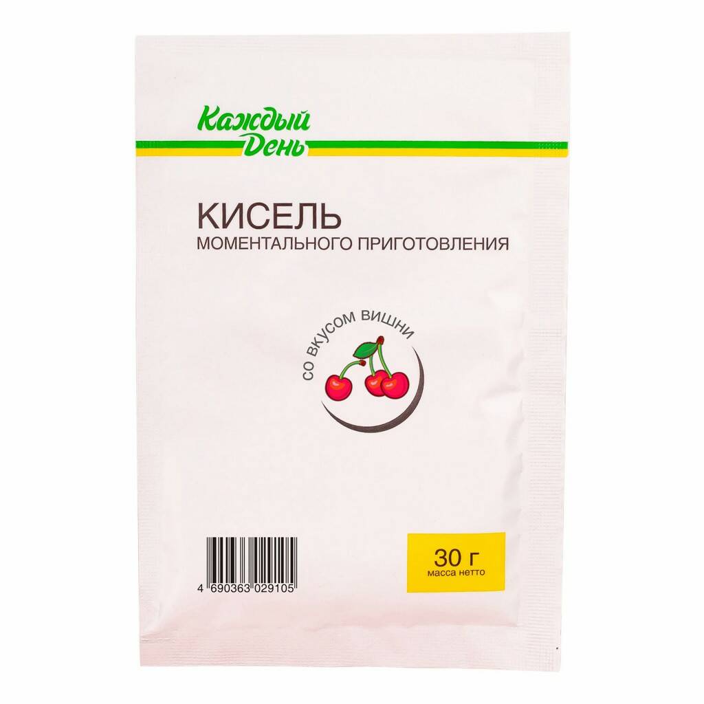 Кисель Каждый День моментального приготовления со вкусом вишни 30 г -  отзывы покупателей на маркетплейсе Мегамаркет | Артикул: 100036494955