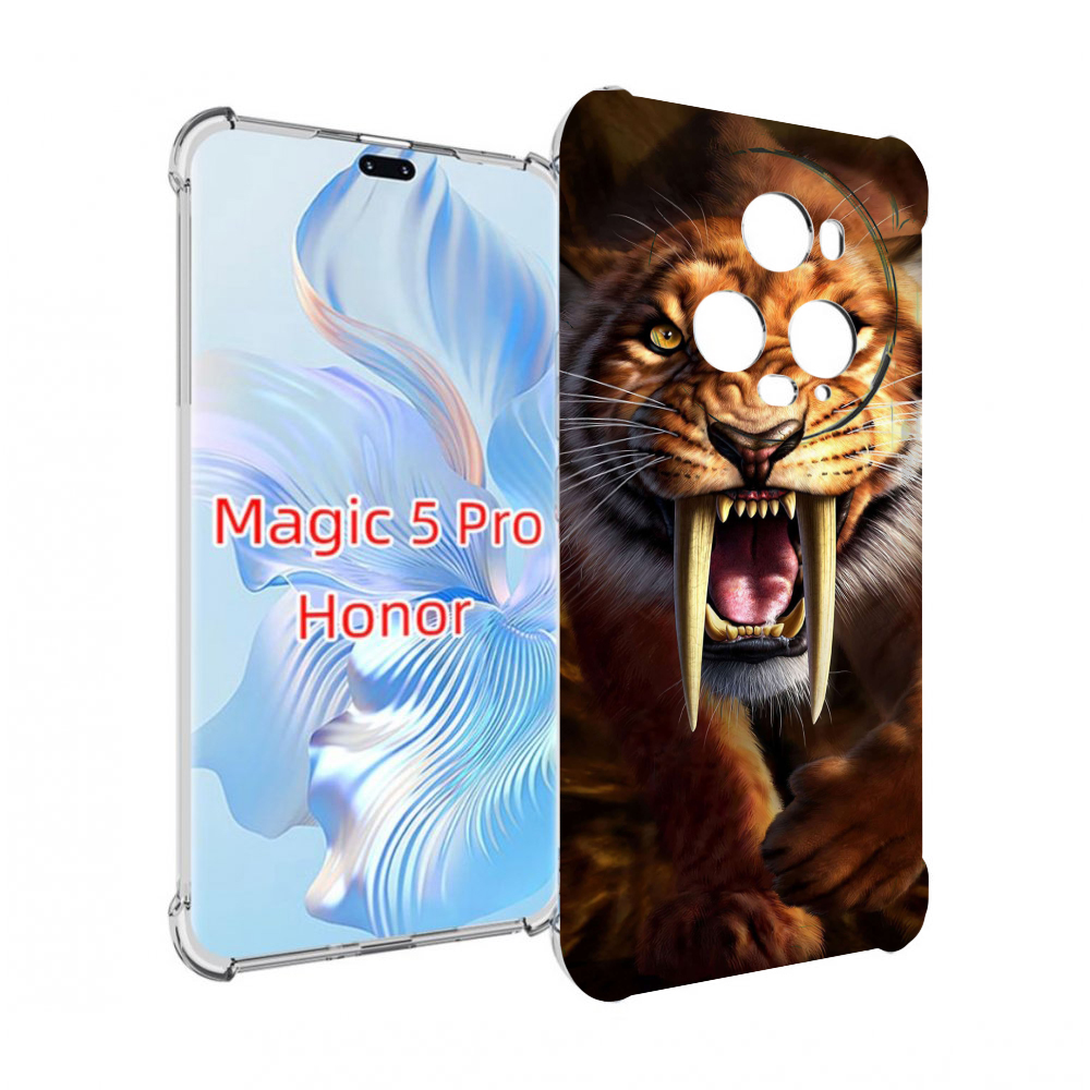 Чехол MyPads саблезубый злой тигр для Honor Magic 5 Pro противоударный,  купить в Москве, цены в интернет-магазинах на Мегамаркет