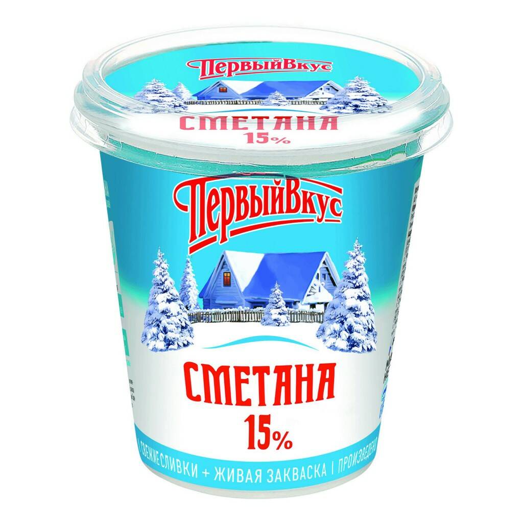 Купить сметана Первый вкус 15% 300 г, цены на Мегамаркет | Артикул:  100036495223