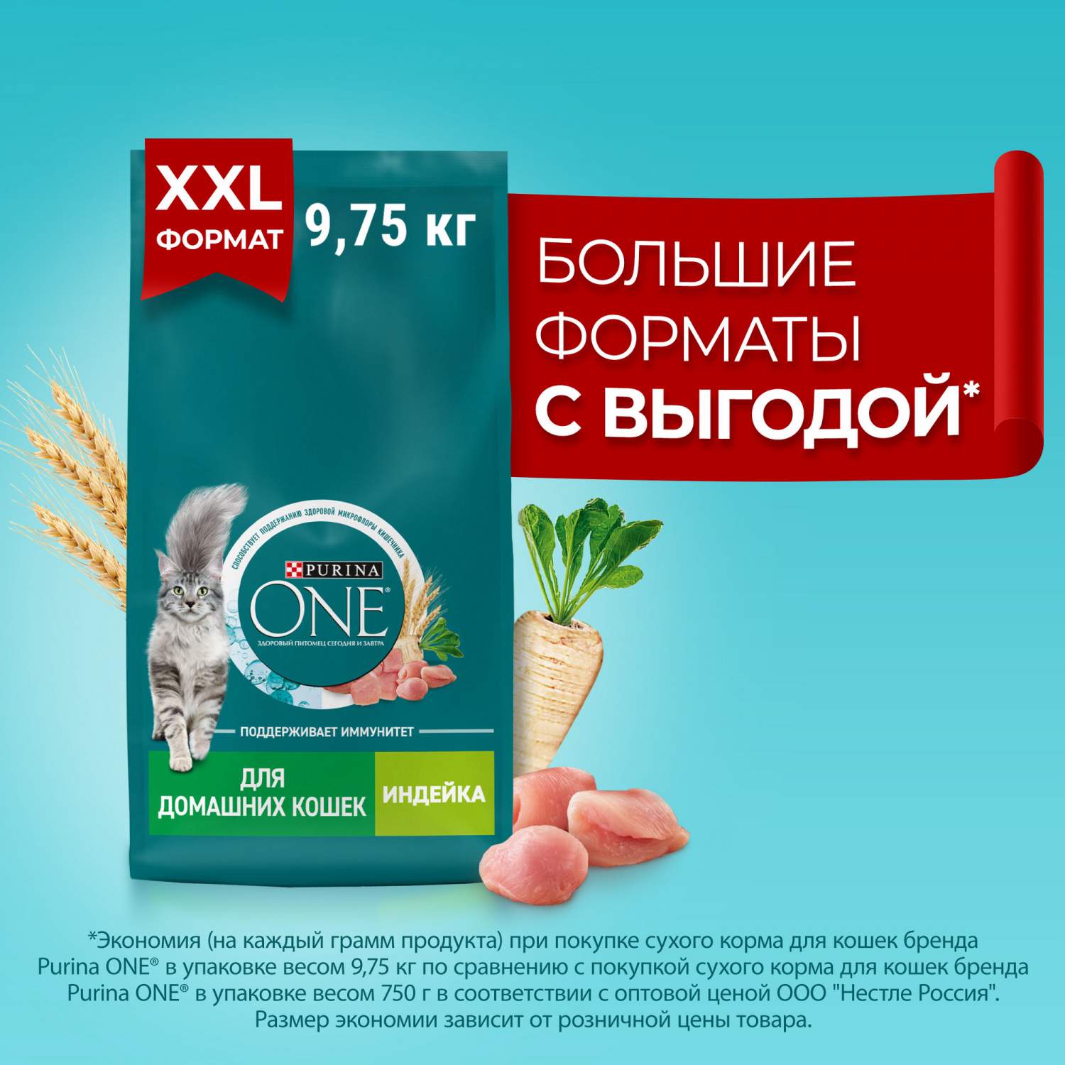 Сухой корм для кошек Purina ONE с индейкой, 9,75 кг - отзывы покупателей на  маркетплейсе Мегамаркет | Артикул товара:600011593547