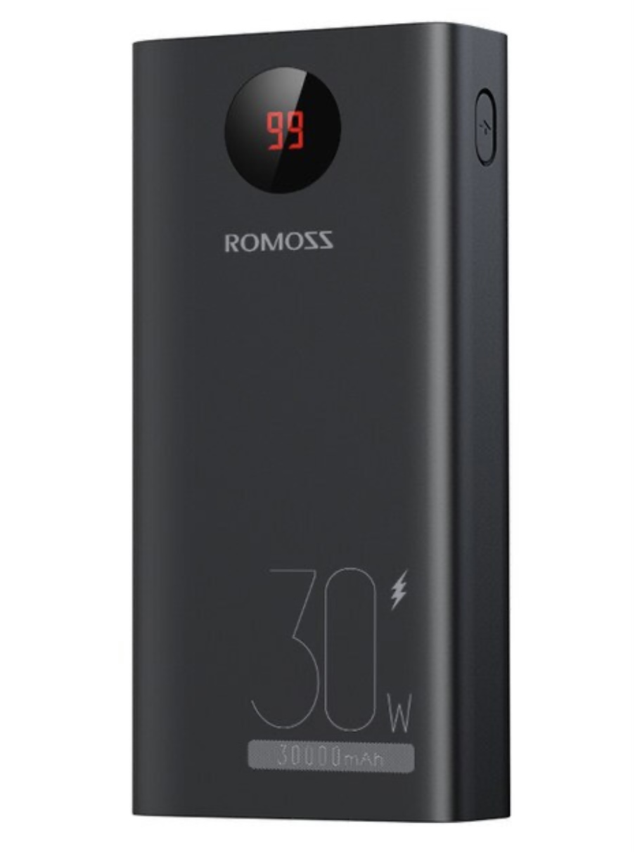 Внешний аккумулятор Romoss PEA30-192 30000 мА/ч для мобильных устройств,  черный - купить в Москве, цены в интернет-магазинах Мегамаркет