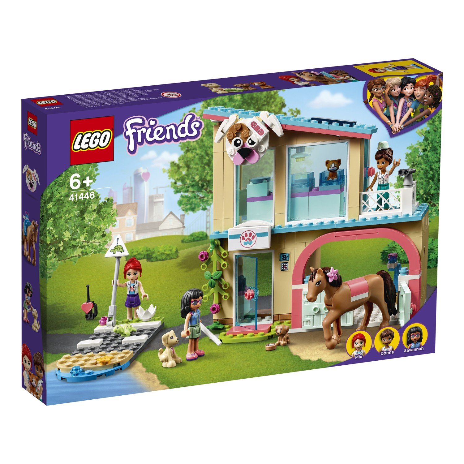 Купить конструктор LEGO Friends 41446 Ветеринарная клиника Хартлейк-Сити,  цены на Мегамаркет | Артикул: 100028172293