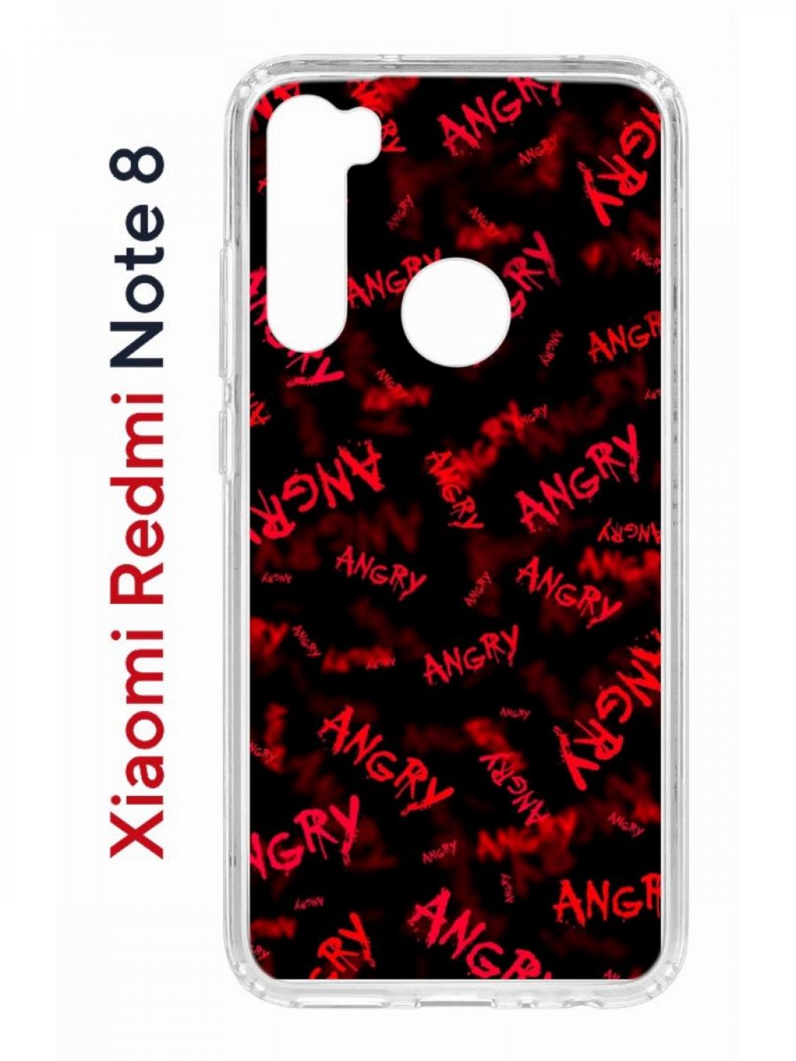 Чехол на Xiaomi Redmi Note 8 Kruche Print Angry,противоударный бампер,с  защитой камеры, купить в Москве, цены в интернет-магазинах на Мегамаркет