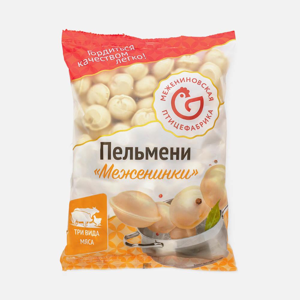 Пельмени Межениновская птицефабрика Меженинки, три вида мяса, 900 г –  купить в Москве, цены в интернет-магазинах на Мегамаркет