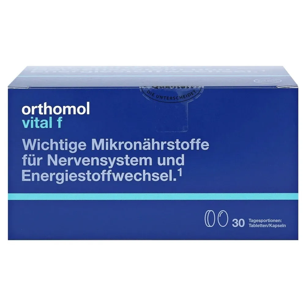 Витал Ф комплекс для женщин ORTHOMOL, таблетки + капсулы в пакетиках 30 шт.  – купить в Москве, цены в интернет-магазинах на Мегамаркет