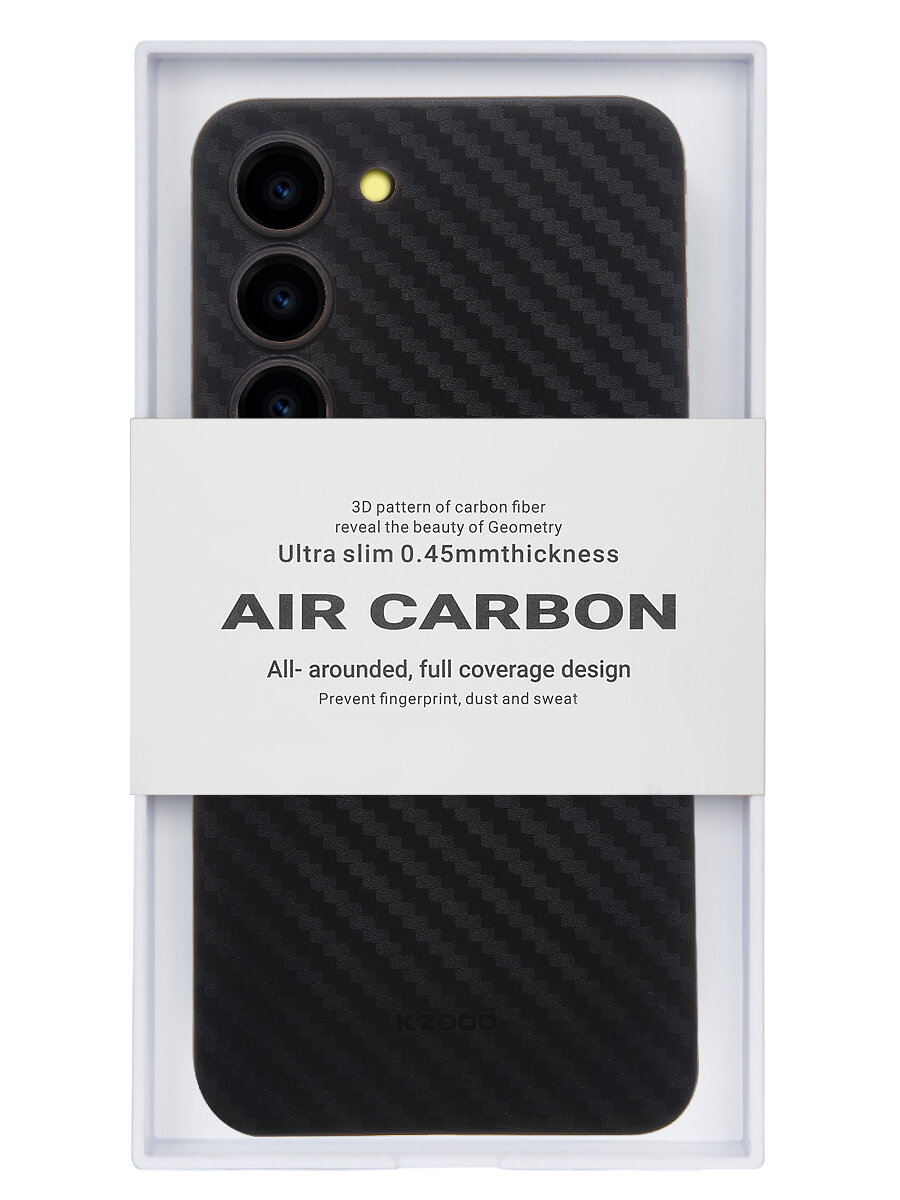 Чехол для Samsung Galaxy S23 AIR Carbon High Quality - Чёрный, купить в  Москве, цены в интернет-магазинах на Мегамаркет