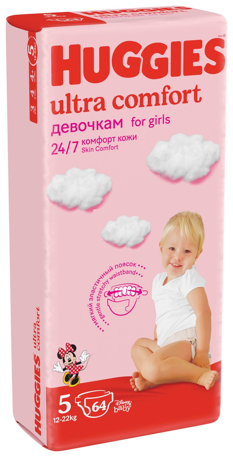 Отзывы о подгузники Huggies Ultra Comfort для девочек 5 12-22 кг 64 шт -  отзывы покупателей на Мегамаркет | подгузники Huggies - 100045456338