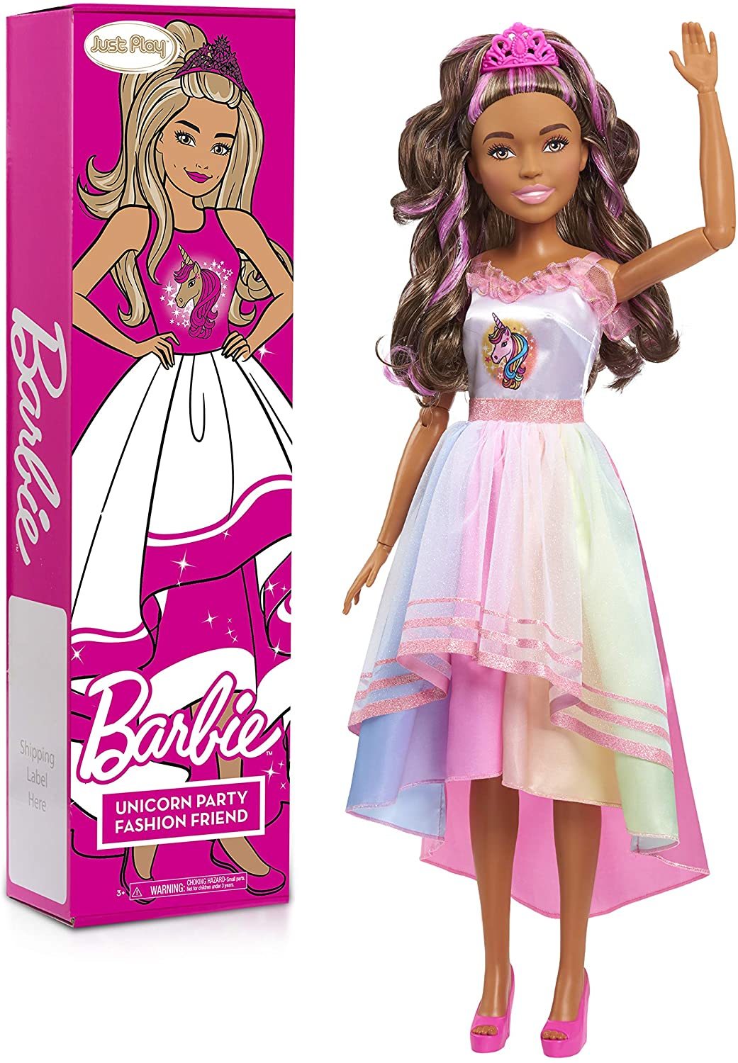 Купить кукла Barbie лучшая подружка с единорогом брюнетка 70 см 63563, цены  на Мегамаркет