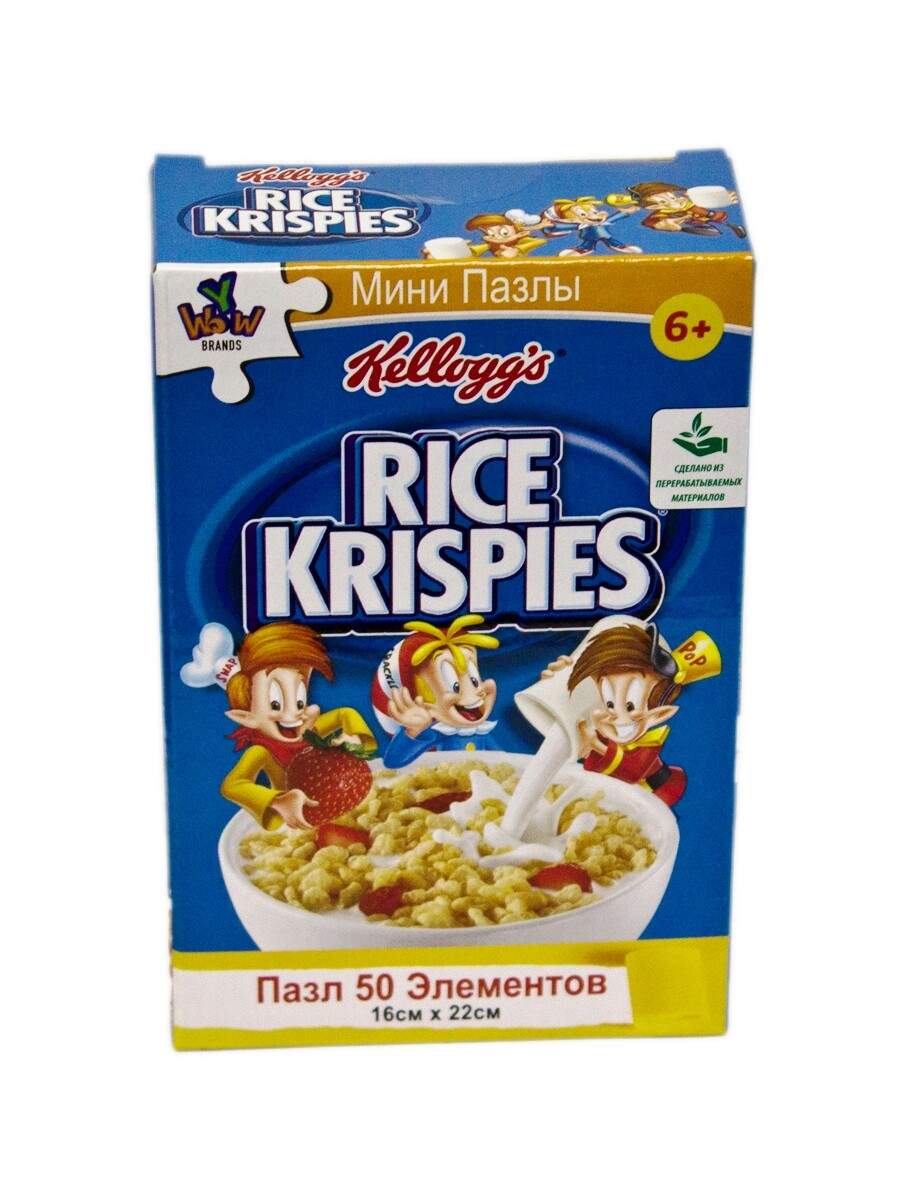 Купить пазл Kelloggs 16x22 см., 50 элементов, тип Rice Krispies цвет  голубой 190231B, цены на Мегамаркет | Артикул: 600004905028