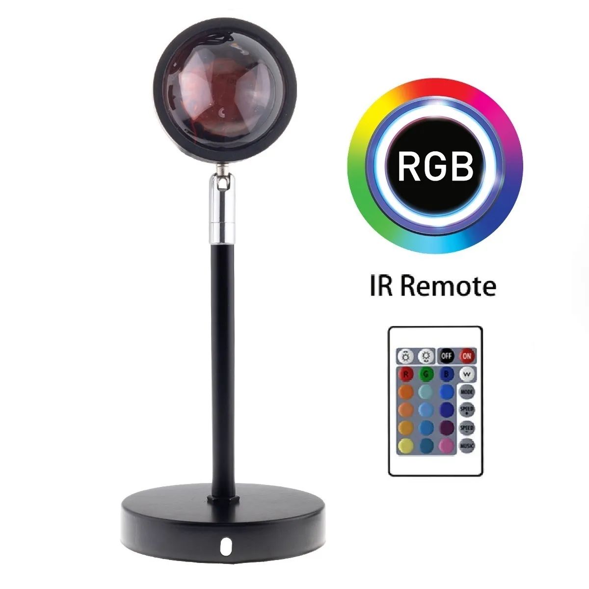 Лампа с RGB с пультом Sunset Lamp RGB, USB, на металлическом штативе купить в интернет-магазине, цены на Мегамаркет