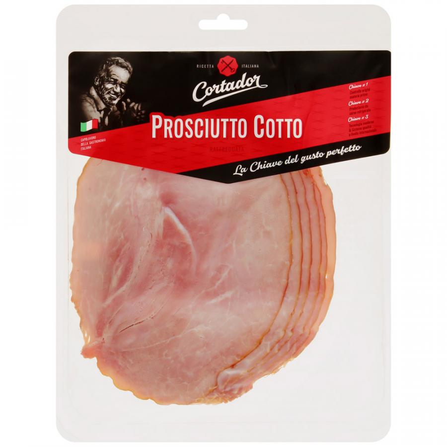 Купить окорок варено-копченый Cortador Prosciutto Cotto нарезка 170 г, цены  на Мегамаркет | Артикул: 100029564854