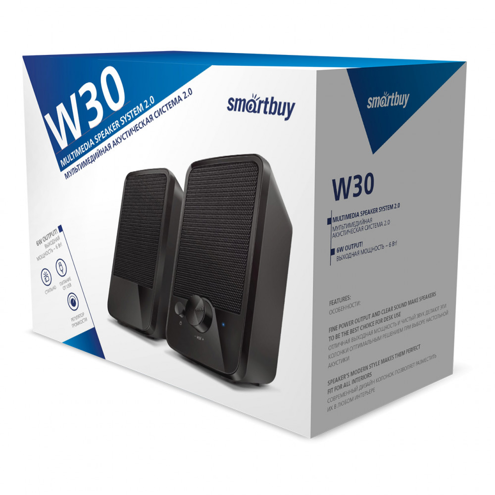 Колонки компьютерные SmartBuy W30 Black (SBA-4850), купить в Москве, цены в  интернет-магазинах на Мегамаркет