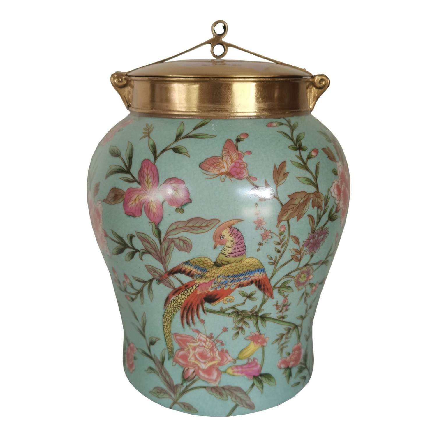 Стеклянная декоративная ваза в форме банки для цветов