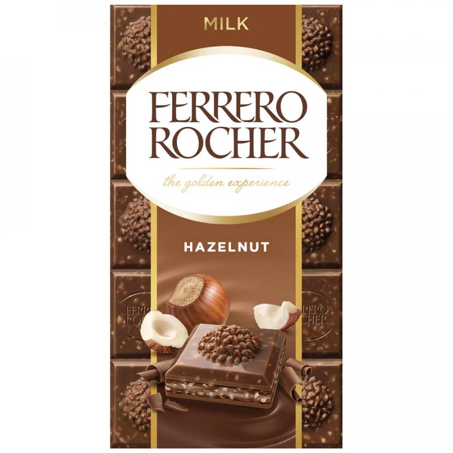 Купить шоколад Ferrero Rocher Original Haselnuss молочный с фундуком 90 г,  цены на Мегамаркет | Артикул: 100029485324