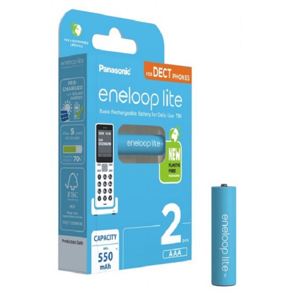 Аккумулятор ААА Eneloop Panasonic BK-4LCCE-2DE HR03-2BL DECT Lite 550мА ...