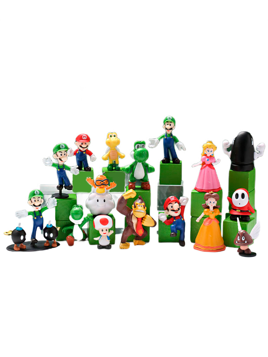 Tarfi Rind Купить фигурки StarFriend Марио Mario 18 в 1 (неподвижные, подставки, 2 ...