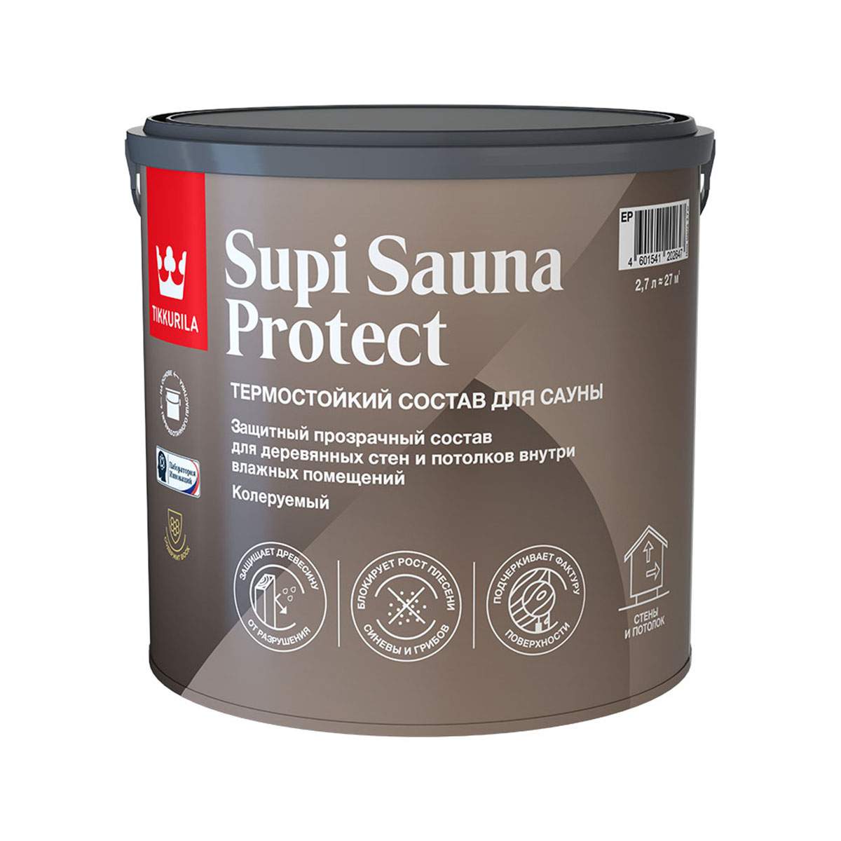 Защитный состав для саун Tikkurila Supi Sauna Protect, полуматовый, база  EP, 2,7 л - отзывы покупателей на Мегамаркет | 600011491193