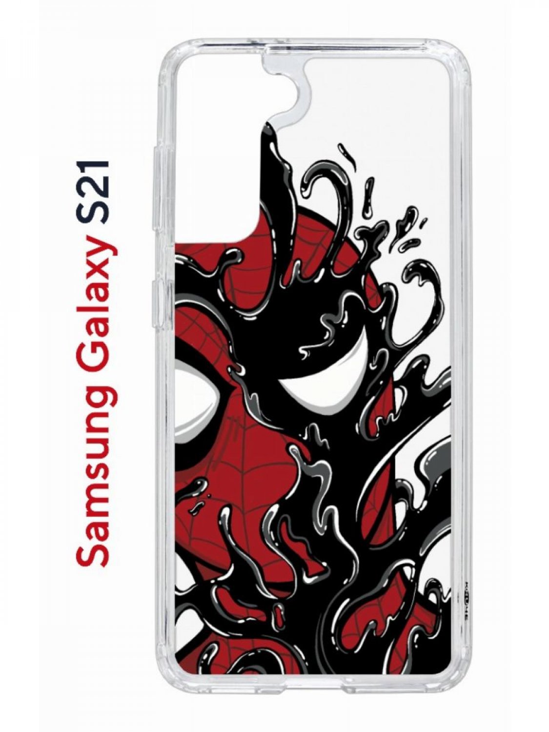 Чехол на Samsung S21 Kruche Print Spider-Man-Venom,противоударный бампер,с  защитой камеры, купить в Москве, цены в интернет-магазинах на Мегамаркет