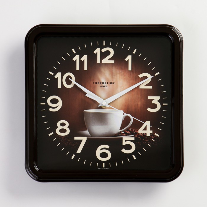 Часы настенные, серия: Кухня, "Чашка кофе", плавный ход, d=26 см, коричневый - купить в Москве, цены на Мегамаркет