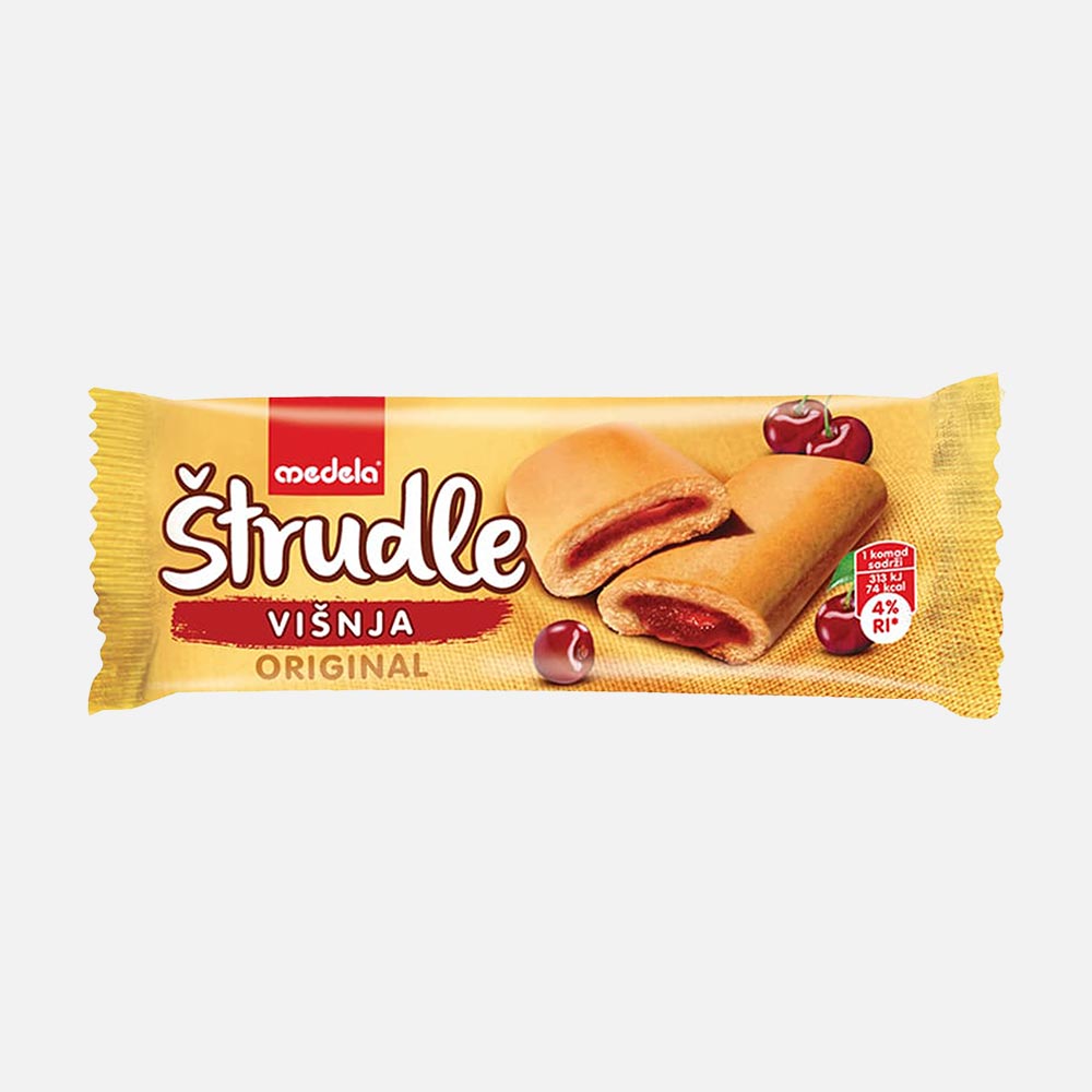 Из Сербии: Штрудель Medela Strudel с вишней, 20 г - отзывы покупателей на  Мегамаркет | 100045298621