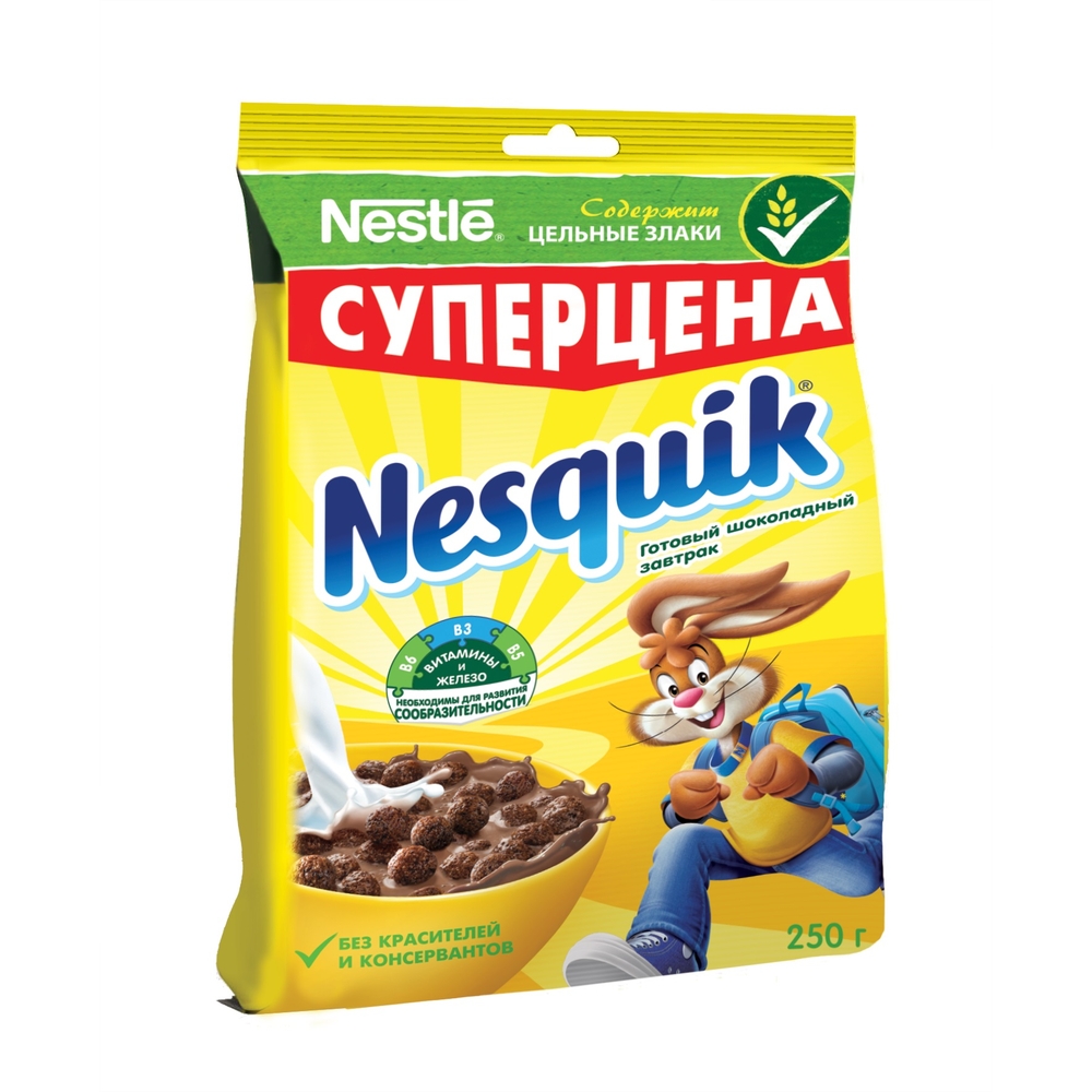 Готовый завтрак шоколадный Nesquik шарики 250 г - отзывы покупателей на  маркетплейсе Мегамаркет | Артикул: 100023378945