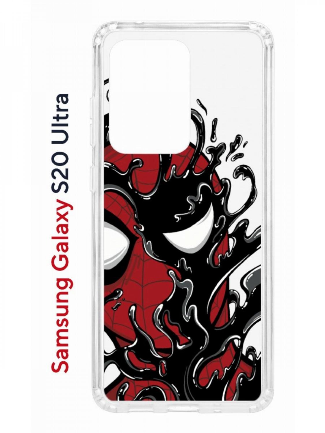 Чехол на Samsung S20 Ultra Kruche Print Spider-Man-Venom,противоударный  бампер с принтом, купить в Москве, цены в интернет-магазинах на Мегамаркет