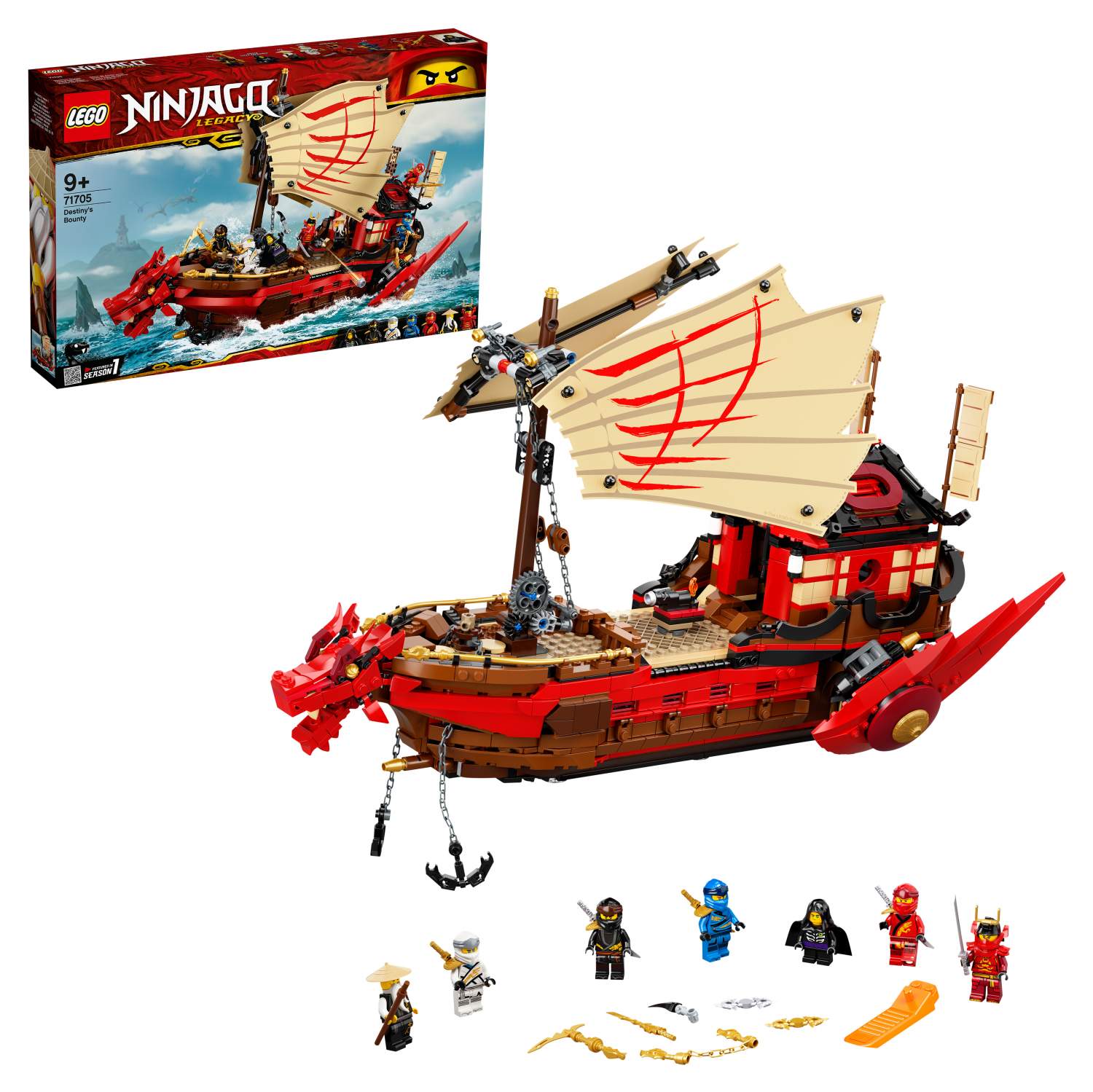 Отзывы о конструктор LEGO NINJAGO 71705 Летающий корабль Мастера Ву -  отзывы покупателей на Мегамаркет | конструкторы LEGO 71705 - 100026632076