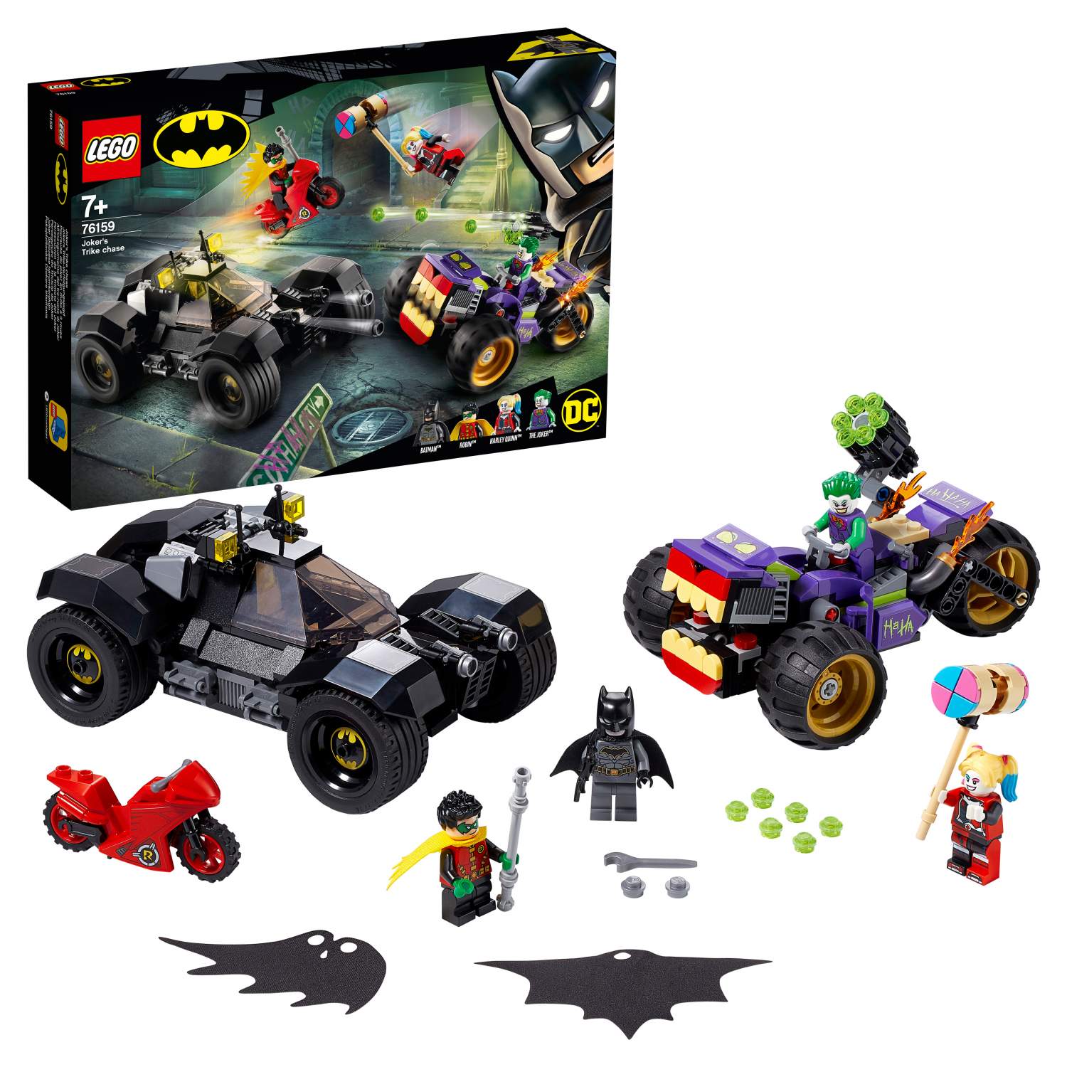 Купить конструктор LEGO DC Comics Super Heroes 76159 Побег Джокера на  трицикле, цены на Мегамаркет | Артикул: 100026632091