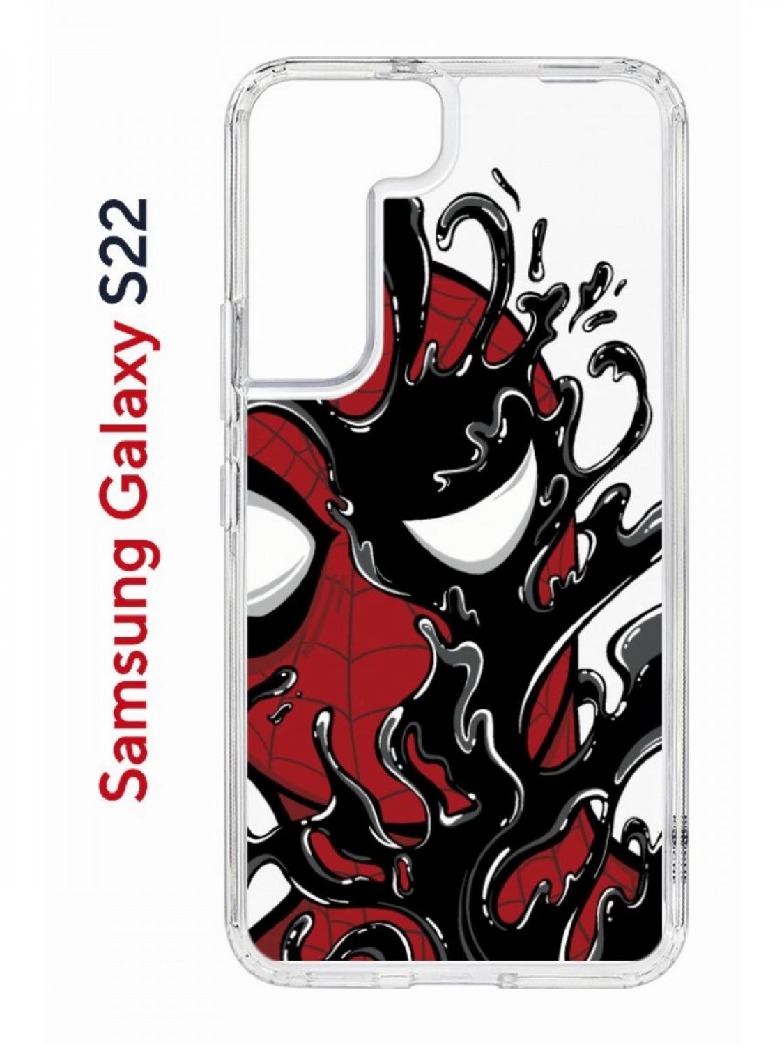 Чехол на Samsung S22 Kruche Print Spider-Man-Venom,противоударный бампер,с  защитой камеры, купить в Москве, цены в интернет-магазинах на Мегамаркет