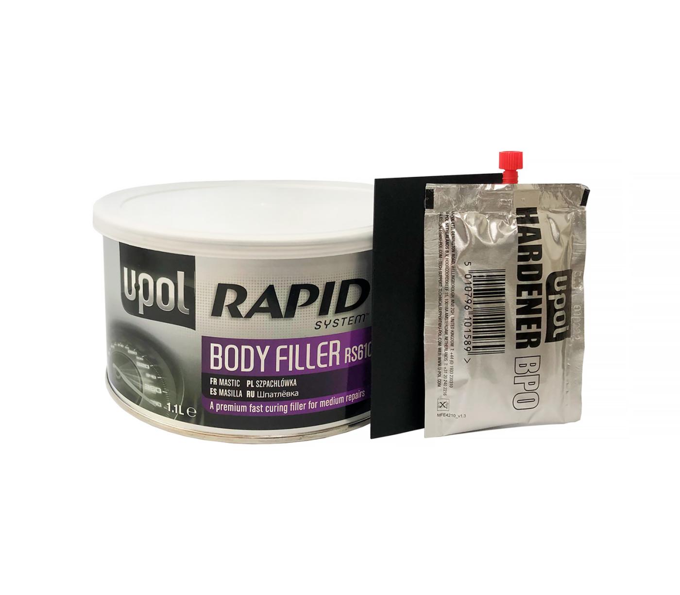 Шпатлевка автомобильная U-POL RS6101 Rapid Body Filler 1,1 л. – купить в  Москве, цены в интернет-магазинах на Мегамаркет