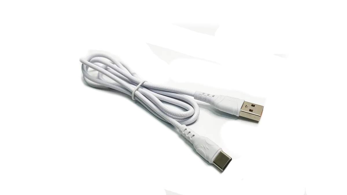 Кабель для зарядки телефона Type-C USB 2.4A, Denmen, провод 1 метр, белый,  купить в Москве, цены в интернет-магазинах на Мегамаркет