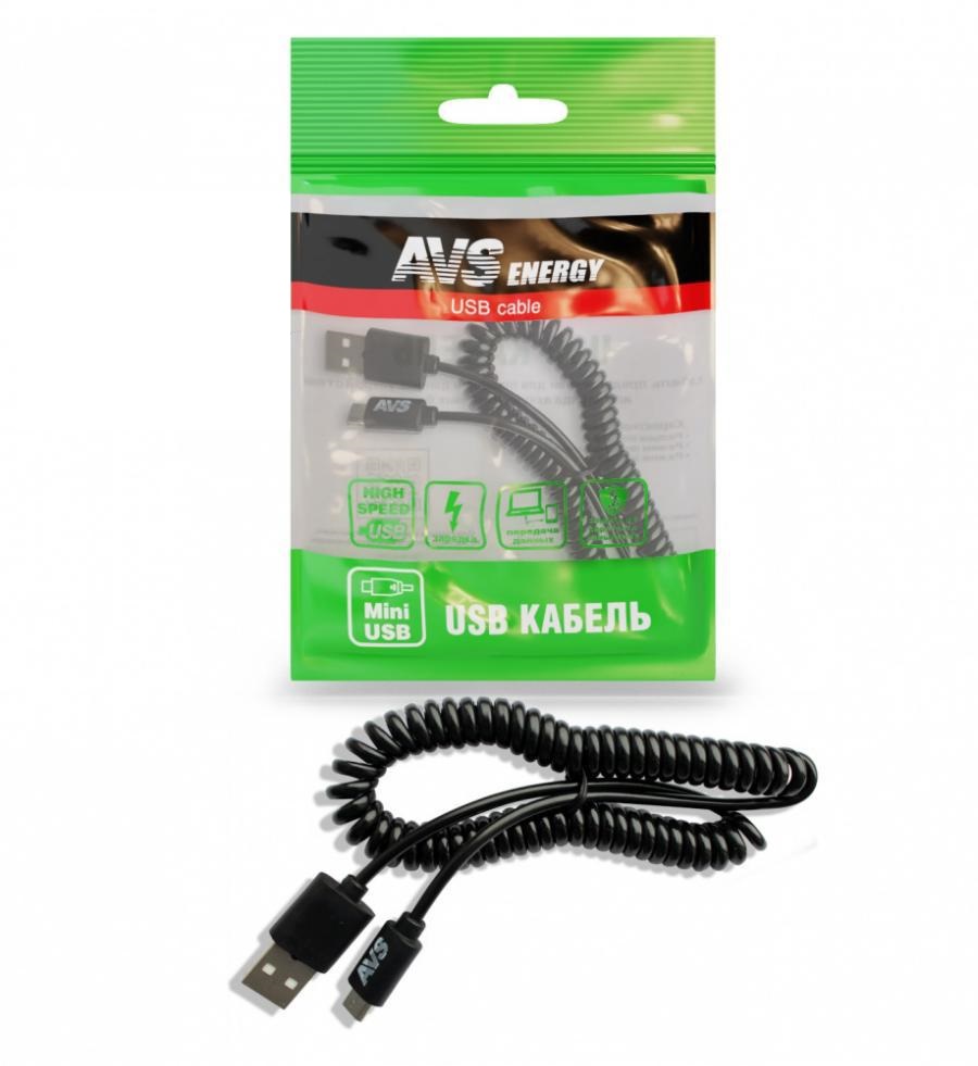 Кабель AVS MN-32 USB - Mini USB витой, 2 м, черный - купить в ООО  