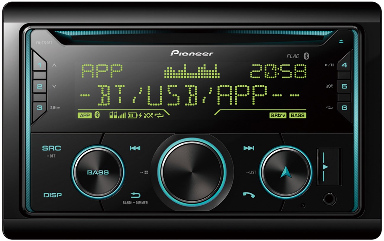 Автомагнитола PIONEER FH-S720BT, 2 din,USB/MP3/CD/iPod/Android - отзывы  покупателей на Мегамаркет