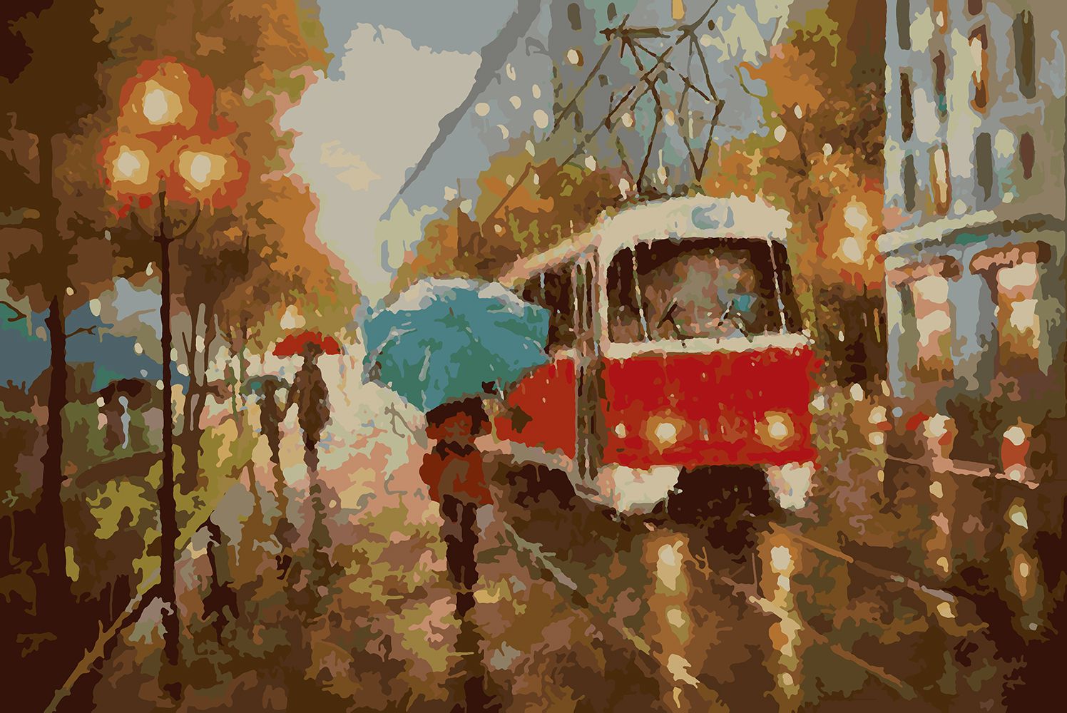 Картина по номерам Красиво Красим Осенний городской трамвай, 60 х 70 см -  характеристики и описание на Мегамаркет