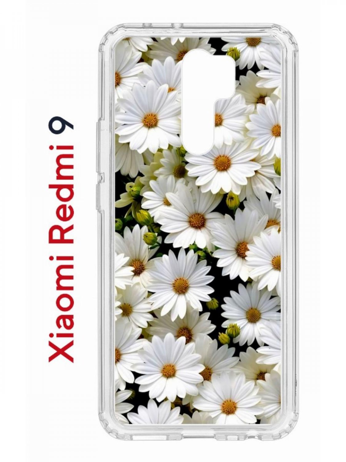 Чехол на Redmi 9 с принтом Kruche Print Ромашки,противоударный бампер,с  защитой камеры, купить в Москве, цены в интернет-магазинах на Мегамаркет