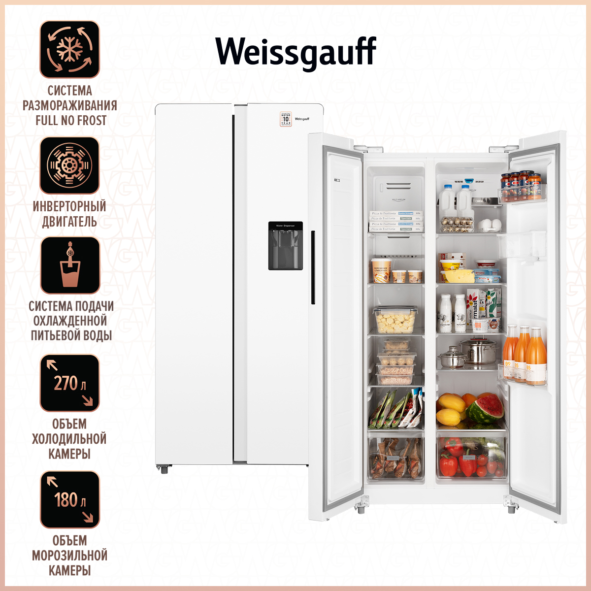 Двухкамерные холодильники Weissgauff - купить двухкамерный холодильник Вайсгауф, цены на Мегамаркет