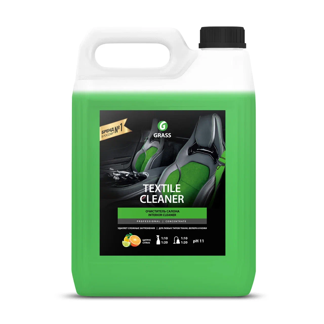 Химчистка салона авто GRASS пенный очиститель Textile Cleaner 5л ...