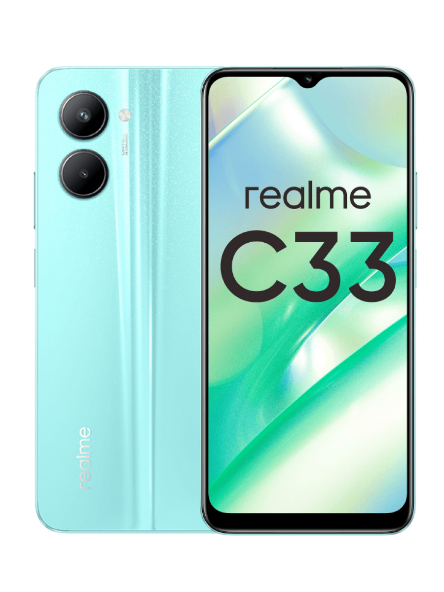 Смартфон Realme C33 2023 4/128Gb Aqua Blue, купить в Москве, цены в  интернет-магазинах на Мегамаркет