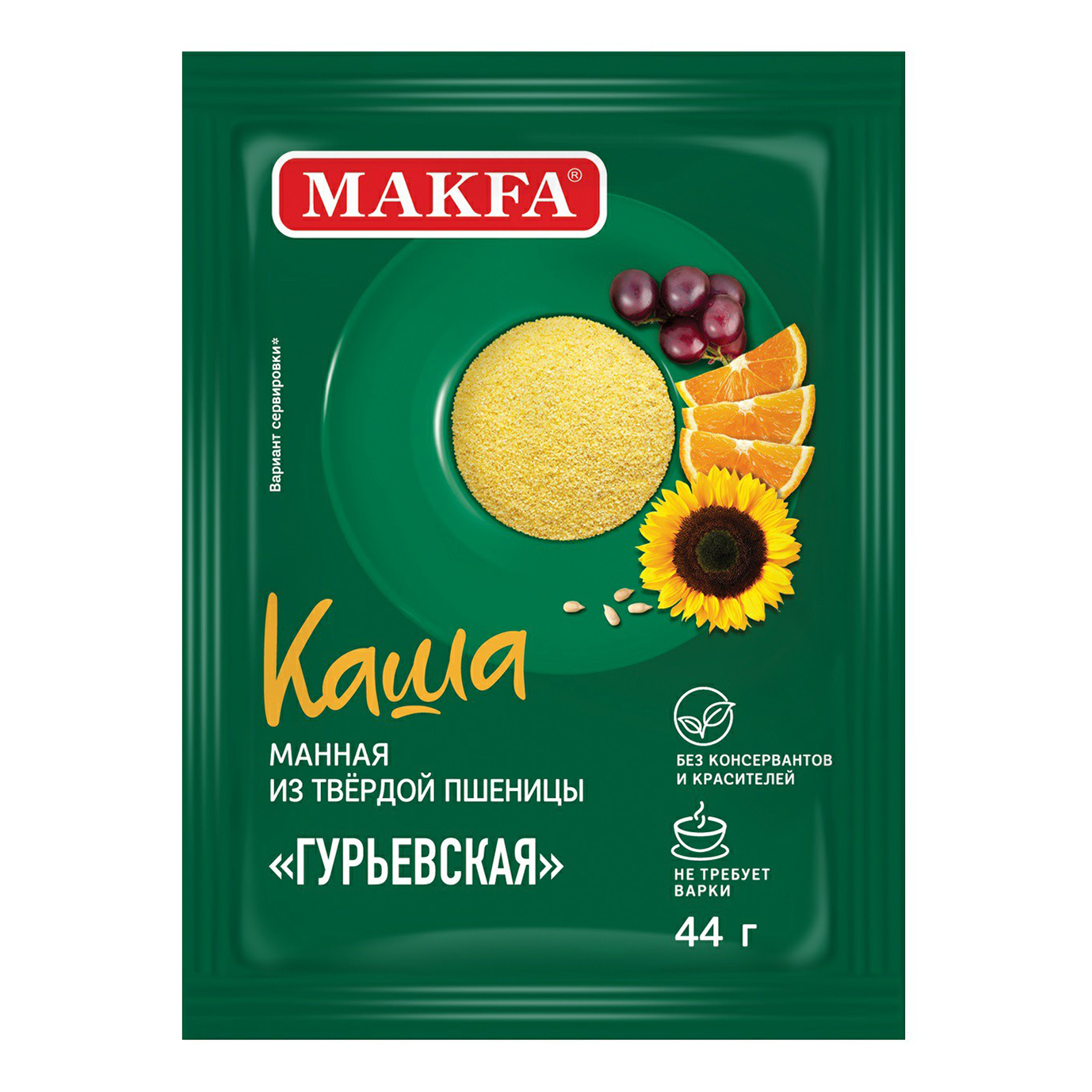 Каша Makfa Гурьевская манная не требующая варки 40 г - отзывы покупателей  на маркетплейсе Мегамаркет | Артикул: 100043883221