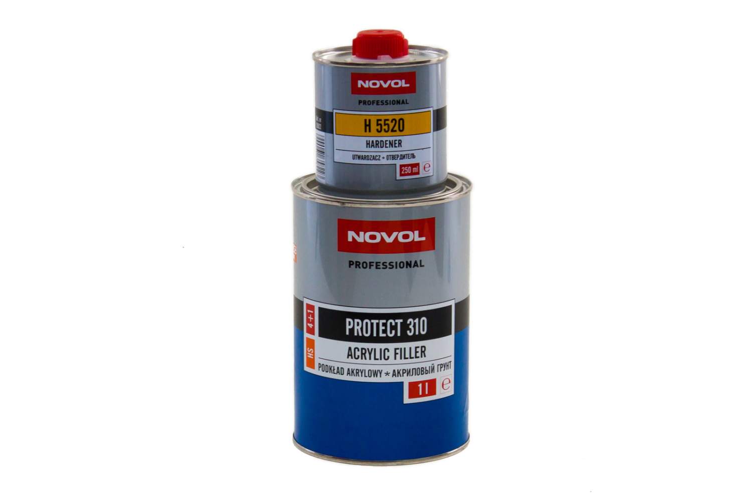 Грунтовка для автомобиля Novol Protect 310 HS 4+1 Acrylic Filler серый 1 л.  с отвердит – купить в Москве, цены в интернет-магазинах на Мегамаркет