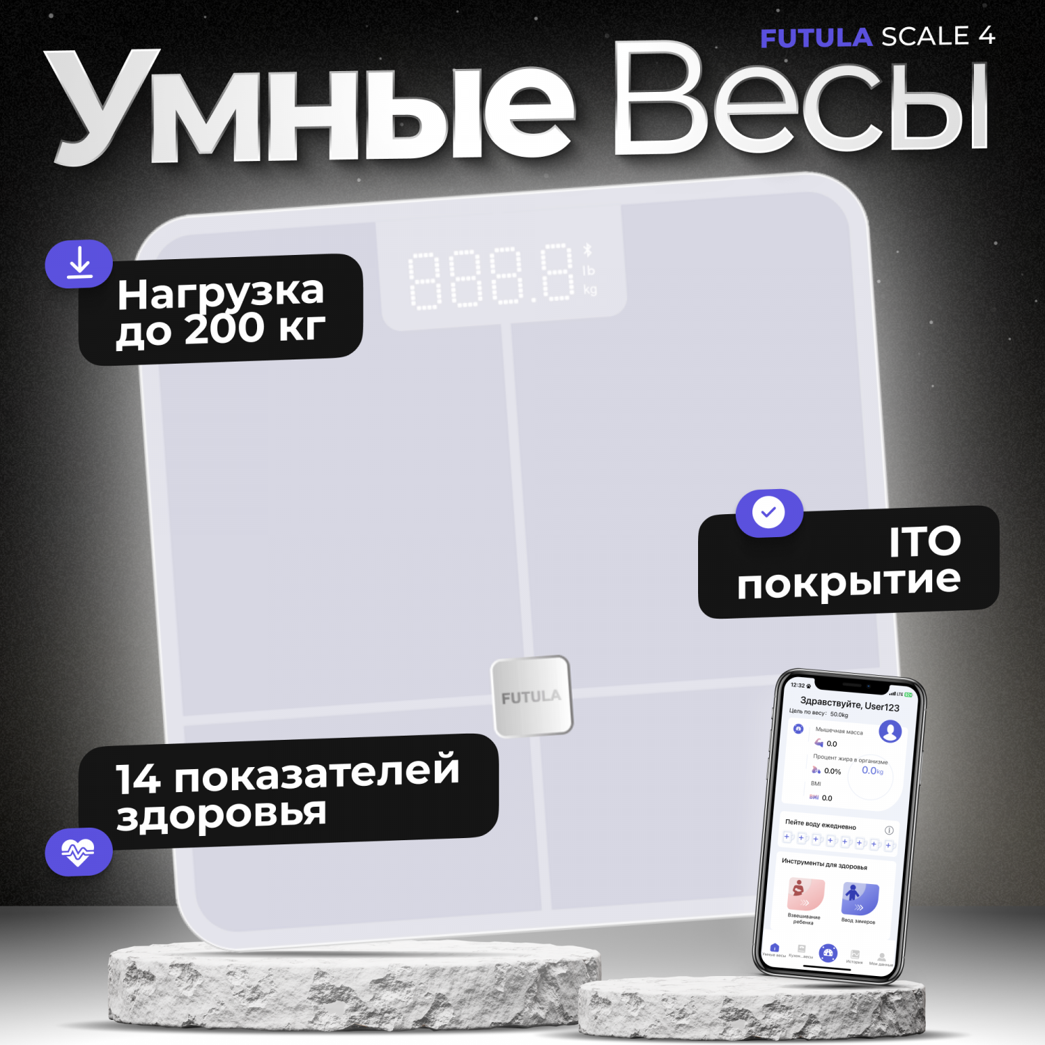 Весы напольные Futula Scale 4 белые, купить в Москве, цены в  интернет-магазинах на Мегамаркет