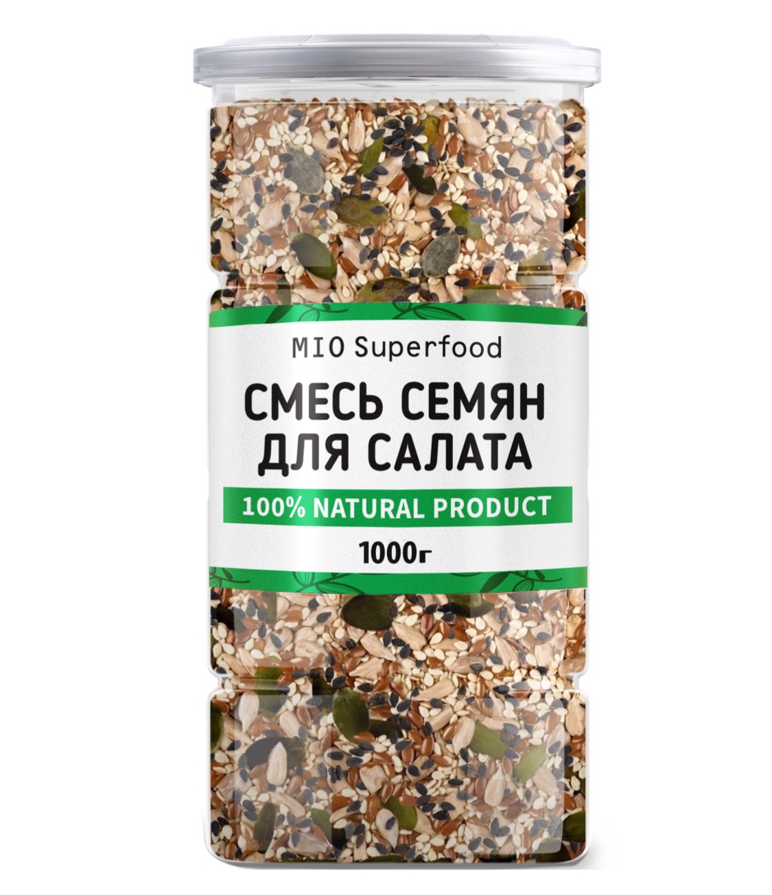 Купить смесь из 5 семян для салата Miosuperfood, 1000 г, цены на Мегамаркет  | Артикул: 600010847364