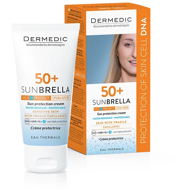 Dermedic sunbrella. Dermedic SPF для чувствительной кожи. Sunbrella.