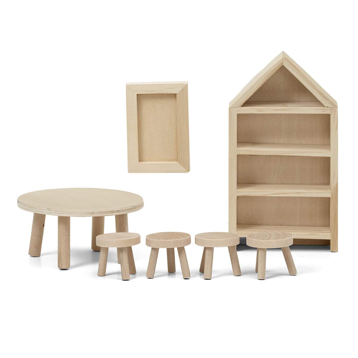 Набор деревянной мебели для кукольного домика