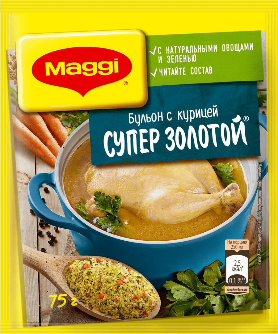 Приправа Maggi Бульон с курицей 75 г – купить в Москве, цены в  интернет-магазинах на Мегамаркет