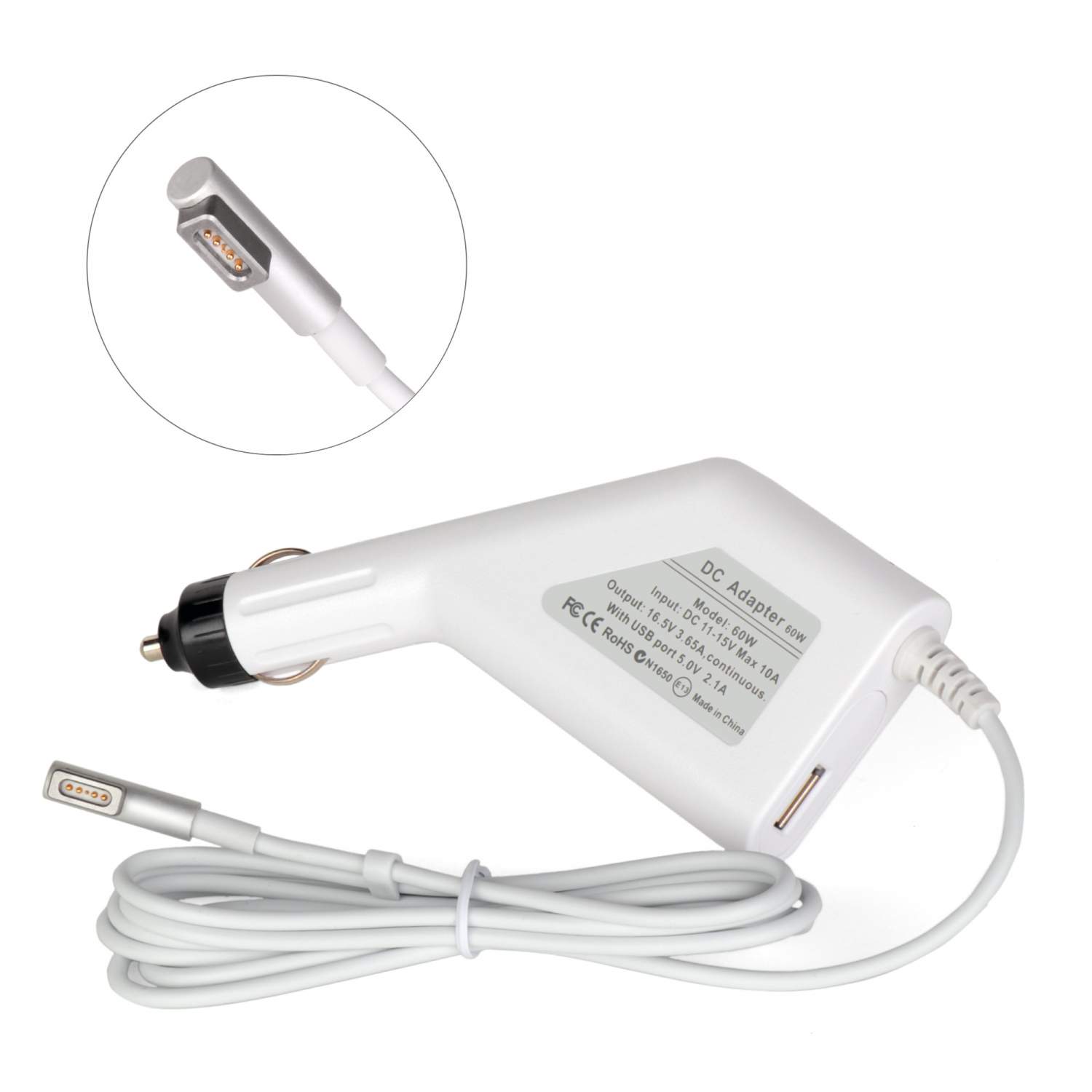 Купить автоадаптер в машину для Apple Macbook Air 2012 Pro A1425 (Magsafe)  60W 16.5V -> 3.65A., цены на Мегамаркет | Артикул: 600002758045